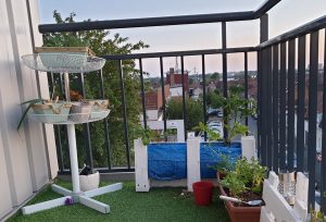 Old Fan recycled into garden table